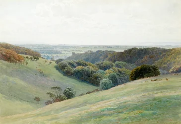 Arundel Castle vom Hirschpark aus, Sussex, 1884
